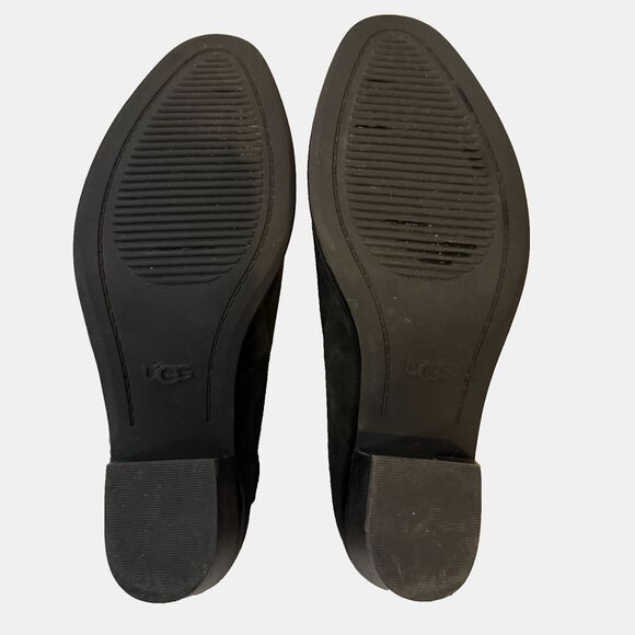 UGG Breeda Women’s Size 8.5 US Black Suede Side Zip Heel Ankle Moto Boot - Picture 9 of 10